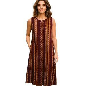 Sag Harbor Medium Brown Women's Sleeveless Maxi BOHO Sun Dress Miss Size 8 10